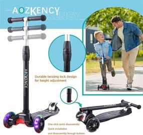 img 1 attached to 🛴 AOZKENCY 3-Wheel Kids Scooter: Pu Flashing Wheel Light Kick Scooter for 3-6-Year-Old Children - Adjustable Height, Wide Standing Board - Perfect Children's Outdoor Toy and Gift for Girls and Boys