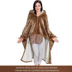 img 1 attached to 🦥 Sloth Wearable Hooded Blanket Set with Sloth Pendant Necklace – Ultra Warm and Cozy Oversized Blanket Hoodie with Hand Gloves - Premium Sherpa and Flannel Fleece Hoodie Blanket Ideal for Adults and Kids