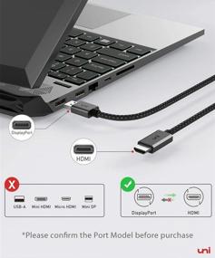 img 2 attached to 6.6ft Nylon Braided DisplayPort to HDMI Cable (4K UHD) - uni Directional DP 🔌 to HDMI Cord with Aluminum Shell | Compatible with HP, DELL, GPU, AMD, NVIDIA and More