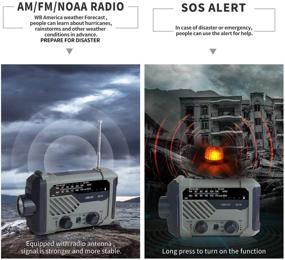 img 2 attached to 📻 ZHIKE Экстренное солнечное ручное кривое портативное радио - AM/FM/NOAA погодное радио, светодиодный фонарик, зарядное устройство для power bank и сигнализация SOS (зеленый) - идеально подходит для дома и аварийного выживания