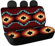 clohomin southwestern native american back seat covers - washable car rear seats bottom cushion - navajo red tribal pattern stripe back set only protector sheet cushion for dogs kids women logo