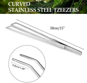 img 3 attached to 🐍 Kathson 15-Inch Extra Long Aquarium Tweezers - Stainless Steel Straight and Curved Feeding Tongs, Cricket Clamp, Bug Scooper - Ideal for Snake, Lizard, Gecko, Spider, Bearded Dragon Reptiles (Pack of 3)
