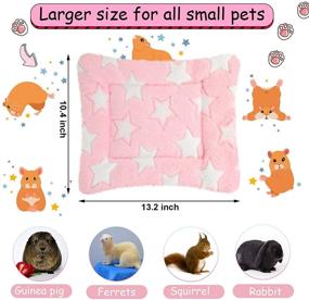 img 3 attached to 🐹 Cozy 3-Piece Bed Set for Guinea Pig, Rabbit, Hamster, Squirrel, Hedgehog, and Chinchilla - Winter Sleep Pad in 3 Colors