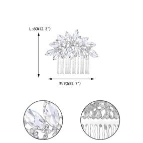 img 2 attached to Stunning White Marquise-Shape Austrian Crystal Lots Wedding Hair Comb for Bride by EVER FAITH Bridal Hair Accessories