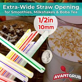 img 1 attached to 250 Pack of Extra Wide Pointed End Straws, Perfect for Spearing Fruit or Boba Tea Bubbles! Each Individually Wrapped, BPA-Free 8.5in Long Straight Straw is Great for Tall Milkshakes or Smoothies!