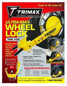 img 1 attached to 🔐 Secure Your Vehicle with Trimax TWL100 Ultra-Max Adjustable Wheel Lock