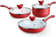 🍳 shineuri 6 pieces nonstick cookware set: ceramic pots, pans, and skillet with lids logo