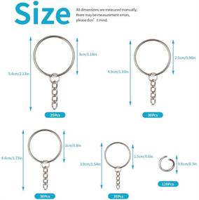 img 3 attached to 🔑 360PCS Premium Key Chain Rings Kit for Jewelry Making - 120PCS Keychain Rings with Chain, Jump Ring & Screw Eye Pins in 4 Different Sizes