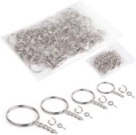 🔑 360pcs premium key chain rings kit for jewelry making - 120pcs keychain rings with chain, jump ring & screw eye pins in 4 different sizes logo