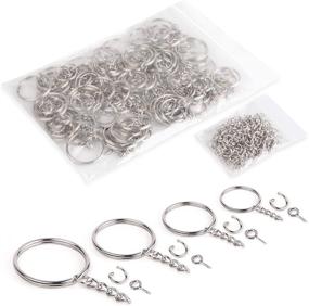 img 4 attached to 🔑 360PCS Premium Key Chain Rings Kit for Jewelry Making - 120PCS Keychain Rings with Chain, Jump Ring & Screw Eye Pins in 4 Different Sizes