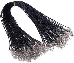 img 3 attached to 50 PCS Black Necklace Cord with Clasp: Waxed Thread, 1.5mm Braided Imitation Leather Rope for DIY Bracelets, Necklaces, and Jewelry Making