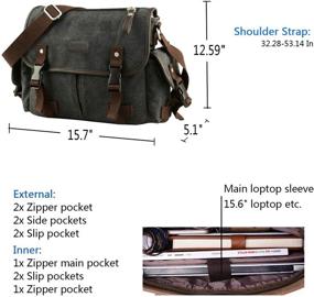 img 3 attached to 👜 Versatile Vintage Canvas Messenger Bag: Stylish & Spacious Book, Laptop, and School Shoulder Bag for Women and Men