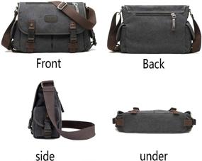 img 1 attached to 👜 Versatile Vintage Canvas Messenger Bag: Stylish & Spacious Book, Laptop, and School Shoulder Bag for Women and Men