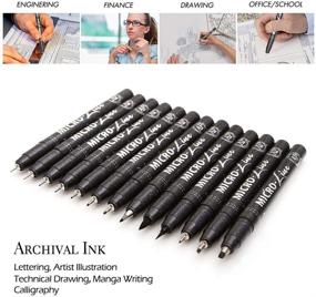 img 1 attached to ✍️ Dainayw Precision Micro-Line Pens: Black Waterproof Archival Ink Calligraphy Pen for Artists' Illustration, Technical Drawing, Manga Writing, Hand Lettering. Multiliner, Fineline, Scrapbooking, 13 Sizes Available