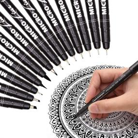 img 4 attached to ✍️ Dainayw Precision Micro-Line Pens: Black Waterproof Archival Ink Calligraphy Pen for Artists' Illustration, Technical Drawing, Manga Writing, Hand Lettering. Multiliner, Fineline, Scrapbooking, 13 Sizes Available