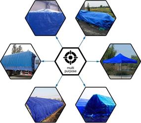 img 3 attached to 🔵 Cartman 10x12 Feet Blue Poly Tarp Cover - 60GSM Waterproof, Multi-Purpose