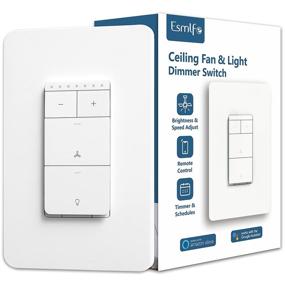 img 4 attached to 🔧 Smart Ceiling Fan Speed Control and Dimmer Light Switch Combination - Wi-Fi Enabled, Single Pole Switch for Fan Speed Control, Compatible with Alexa/Google Assistant, Schedule, Remote Control, Requires Neutral Wire