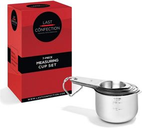 img 1 attached to 🥄 7-Piece Stainless Steel Measuring Cup Set by Last Confection - Includes 1/8 Cup Coffee Scoop - Precise Measurements for Dry and Liquid Cooking & Baking Ingredients