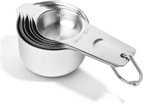 img 2 attached to 🥄 7-Piece Stainless Steel Measuring Cup Set by Last Confection - Includes 1/8 Cup Coffee Scoop - Precise Measurements for Dry and Liquid Cooking & Baking Ingredients