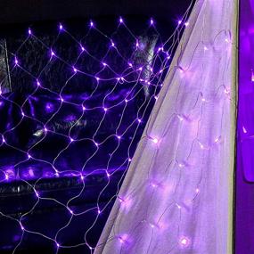 img 2 attached to 🎄 RENUS 10x6.5Ft 320 LED Net Lights Indoor String Lights Party Christmas Xmas Wedding Home Garden Decorations 8 Modes for Flashing in Purple