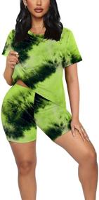 img 2 attached to XIEERDUO Women's Short Sleeve Crew Neck Bodycon Shorts Set - Stylish Two Piece Outfit