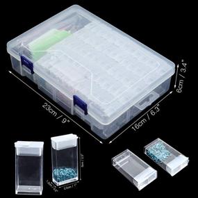 img 3 attached to 💎 64 Grids Plastic Diamond Painting Storage Containers - DIY Craft/Jewelry/Rhinestone Organizer Box for Beads, Nail Art, and Diamond Painting Accessories