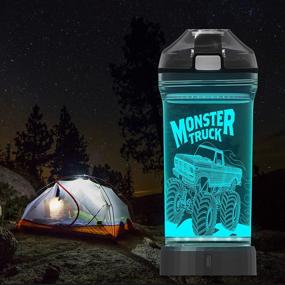 img 1 attached to 🚚 Lightzz Kids Water Bottle: Glowing Monster Truck LED Light, BPA Free, 14 OZ Tritan - Ideal Travel Cup for Boys, School, Camping & Holiday Picnics