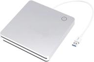 viktck usb 3.0 external dvd cd drive for macbook pro/win 7/8.1/10 - silver logo