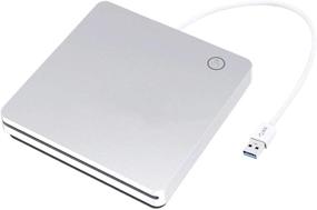 img 4 attached to VikTck USB 3.0 External DVD CD Drive for MacBook Pro/Win 7/8.1/10 - Silver