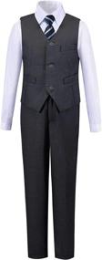 img 4 attached to 👔 Stylish Black Toddler Suits: Perfect Outfit for Boys' Clothing, Suits & Sport Coats