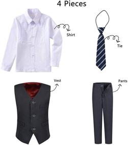 img 2 attached to 👔 Stylish Black Toddler Suits: Perfect Outfit for Boys' Clothing, Suits & Sport Coats