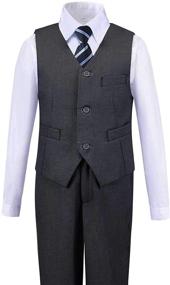 img 3 attached to 👔 Stylish Black Toddler Suits: Perfect Outfit for Boys' Clothing, Suits & Sport Coats