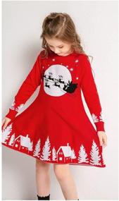 img 3 attached to 🦌 SMILING PINKER Girls Christmas Ugly Dress Sweater Jumper with Reindeer and Santa for Warmth