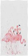 🔥 naanle stylish pink flamingo print hand towels – soft, highly absorbent, large decorative towels for bathroom, hotel, gym, and spa (16 x 30 inches) logo