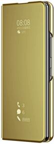 img 2 attached to PUROOM For Samsung Galaxy Z Fold 3 Luxury Mirror Case Flip Kickstand Full Protection Cover Case For Samsung Galaxy Z Fold 3 5G 2021 (Gold)