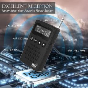 img 2 attached to 📻 AM FM Portable Radio with Superior Reception, Large LCD Screen, Auto-Scan, SOS Alarm, Sleep Timer, and Headphone Jack - Ideal for Home and Outdoor Use (Black)
