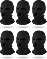 🧣 stay warm and protected: 6 pieces beanie face covering winter balaclava for outdoor sports logo