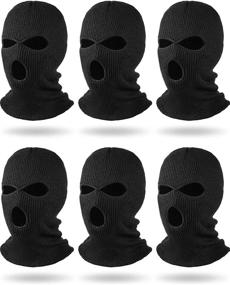 img 4 attached to 🧣 Stay Warm and Protected: 6 Pieces Beanie Face Covering Winter Balaclava for Outdoor Sports