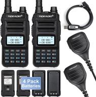 td-h5 gmrs radio with 4pcs 1500mah batteries - 5w long range two way radio for adults, gmrs repeater capable, with dual band scanning receiver and programming cable (2 pack) from tidradio. logo