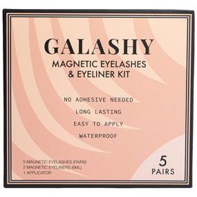 img 3 attached to Galashy Magnetic Eyelashes Kit - 5 Pairs Reusable False Lashes, 2 Bottles Magnetic Eyeliner, Tweezer Applicator Tool