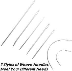 img 1 attached to 🧵 Premium Set of 18 Heavy Duty Household Hand Needles with Extra Strong Upholstery Thread: Find Top 7 Styles of Leather Canvas Sewing Needles and 4 Colors Nylon Thread (55 Yard)