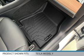 img 2 attached to 🚘 SMARTLINER SA0529/B0529 All-Weather Custom Fit Black Floor Mat Liner Set for 2020-2021 Tesla Model Y