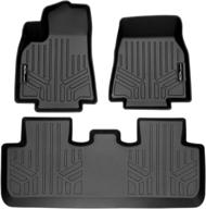 🚘 smartliner sa0529/b0529 all-weather custom fit black floor mat liner set for 2020-2021 tesla model y logo