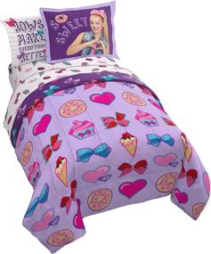 img 4 attached to 🛏️ Набор для кровати Nickelodeon JoJo Siwa Sweet Life Twin - Одеяло и комплект простыней - Супер мягкий и стойкий к выцветанию микрофибра