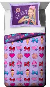 img 3 attached to 🛏️ Nickelodeon JoJo Siwa Sweet Life Twin Bed Set - Reversible Comforter & Sheet Set - Super Soft Fade Resistant Microfiber