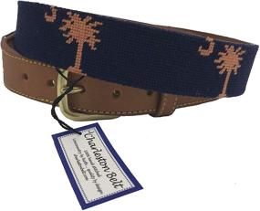 img 1 attached to Handcrafted Palmetto Needlepoint 👔 Men's Accessories: Charleston Belt Collection