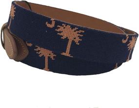 img 2 attached to Handcrafted Palmetto Needlepoint 👔 Men's Accessories: Charleston Belt Collection