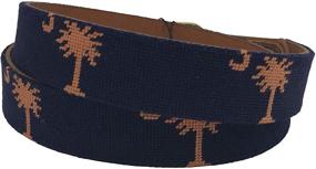 img 4 attached to Handcrafted Palmetto Needlepoint 👔 Men's Accessories: Charleston Belt Collection