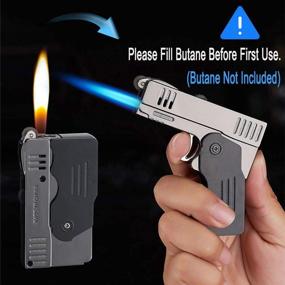 img 3 attached to 🔥 Morisk Torch Lighter Soft & Jet Flame, Switchable Cigarette Cigar &amp; Pipe Lighter Butane Refillable with Lockable Function for Tobacco, Cool Foldable Lighters Unique Gift for Men (Butane Not Included)