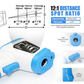 img 1 attached to INFURIDER Non-Contact Infrared Thermometer -58-716ºF, Digital Laser Temperature Gun for Fast Readings DS=12:1 with LCD Backlight and Data Storage